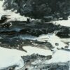 Wandbild Acrylic Pouring - Acrylic Fluid Painting „Black & White"Unikat (133)