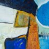 2er Set - Acryl Gemälde „Blue lake from the air″ Unikat, handgemalt (241)
