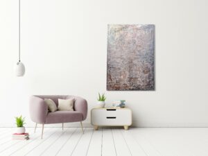 Mixed Media "Metallic Rosé" Unikat - Abstraktes Acryl Gemälde (270)