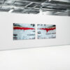 abstrakte Acryl Gemälde "Red I & Red II" mit 3D-Effekt in Weiß, Rot und Schwarz, Unikat (280 und 281)
