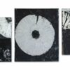 Triptychon, 3er-Set abstrakte Acryl Bilder "Moon", Unikat, Mixed Media (284)