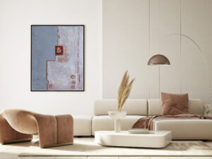 Abstraktes Acryl Gemälde mit Beton „Loft & Work" Unikat (204), handgemalt, Originalbild von Gabriele Hofer