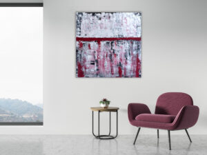 Abstraktes Acryl Gemälde „Impression RED" Unikat (207) Originialbild, handgemalt. Gabriele Hofer