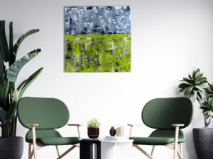 Abstraktes Acryl Gemälde „Impression GREEN" Unikat (208) Originialbild, handgemalt. Gabriele Hofer