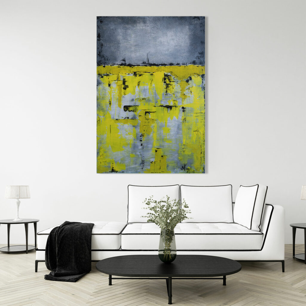 Abstraktes Acryl Gemälde „Impression YELLOW" Unikat (209)