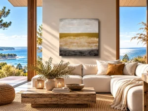 abstraktes Wandbild mit Ostseesand